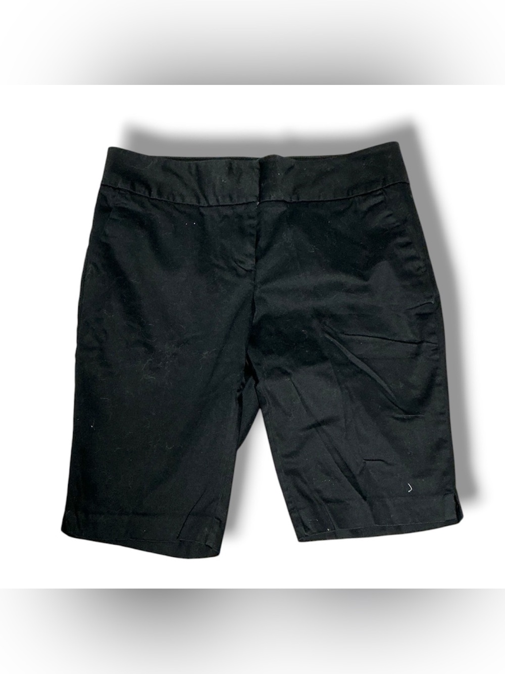 Black tailored chino shorts